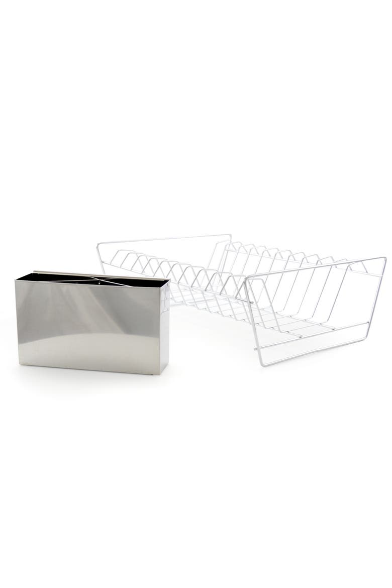 4 Piece 18.5" Dish Drying Rack Set, Alternate, color, Silver