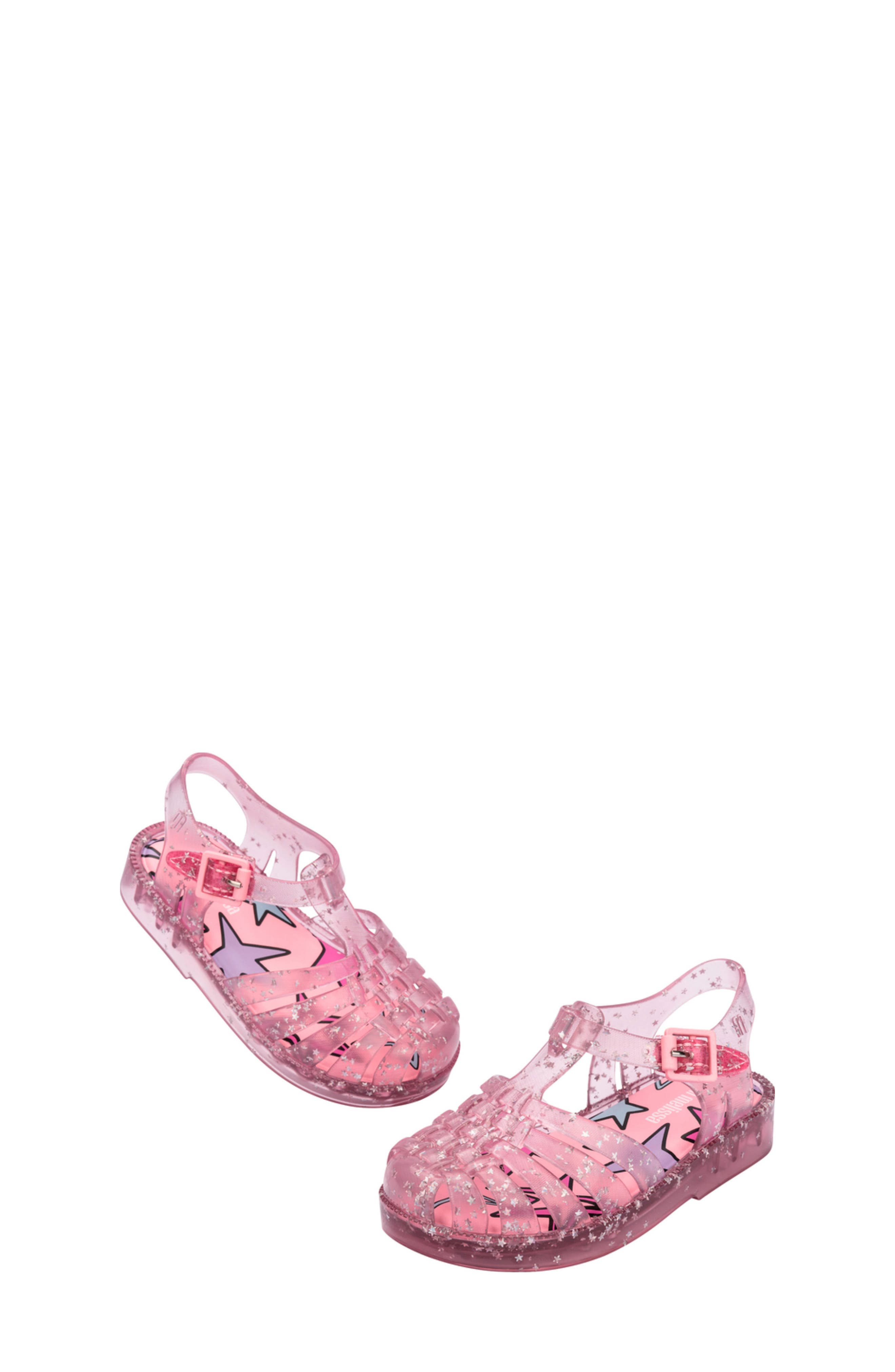 Melissa Kids' Possession Metallic Jelly Sandal, Alternate, color, Glitter Pink