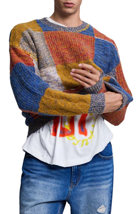 Patchwork Thick Gauge Sweater