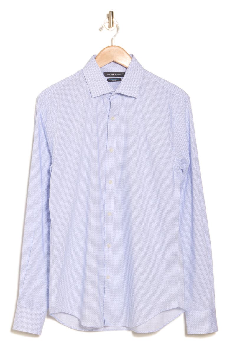 All Season Slim Fit Stretch Dress Shirt, Alternate, color, GLACIER