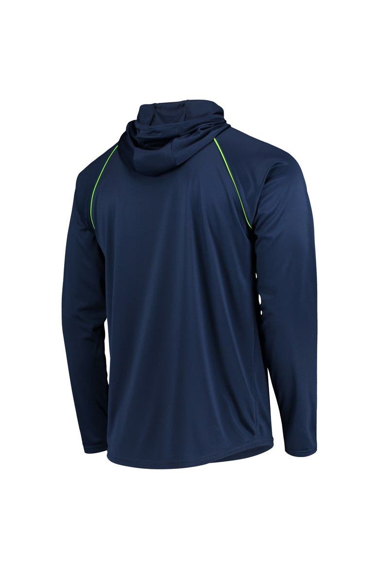 Men's Starter Navy Seattle Seahawks Raglan Long Sleeve Hoodie T-Shirt, Alternate, color, Navy