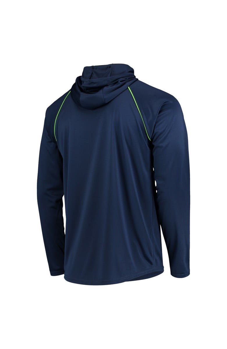 STARTER Men's Starter Navy Seattle Seahawks Raglan Long Sleeve Hoodie T-Shirt, Alternate, color, Navy