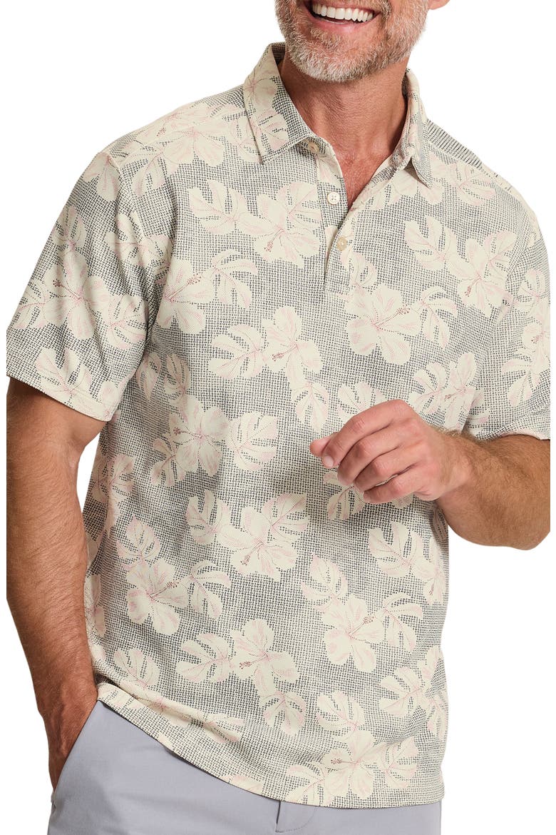 Emfielder Hibiscus Springs Floral IslandZone® Polo, Main, color, LT SANDDOLLAR