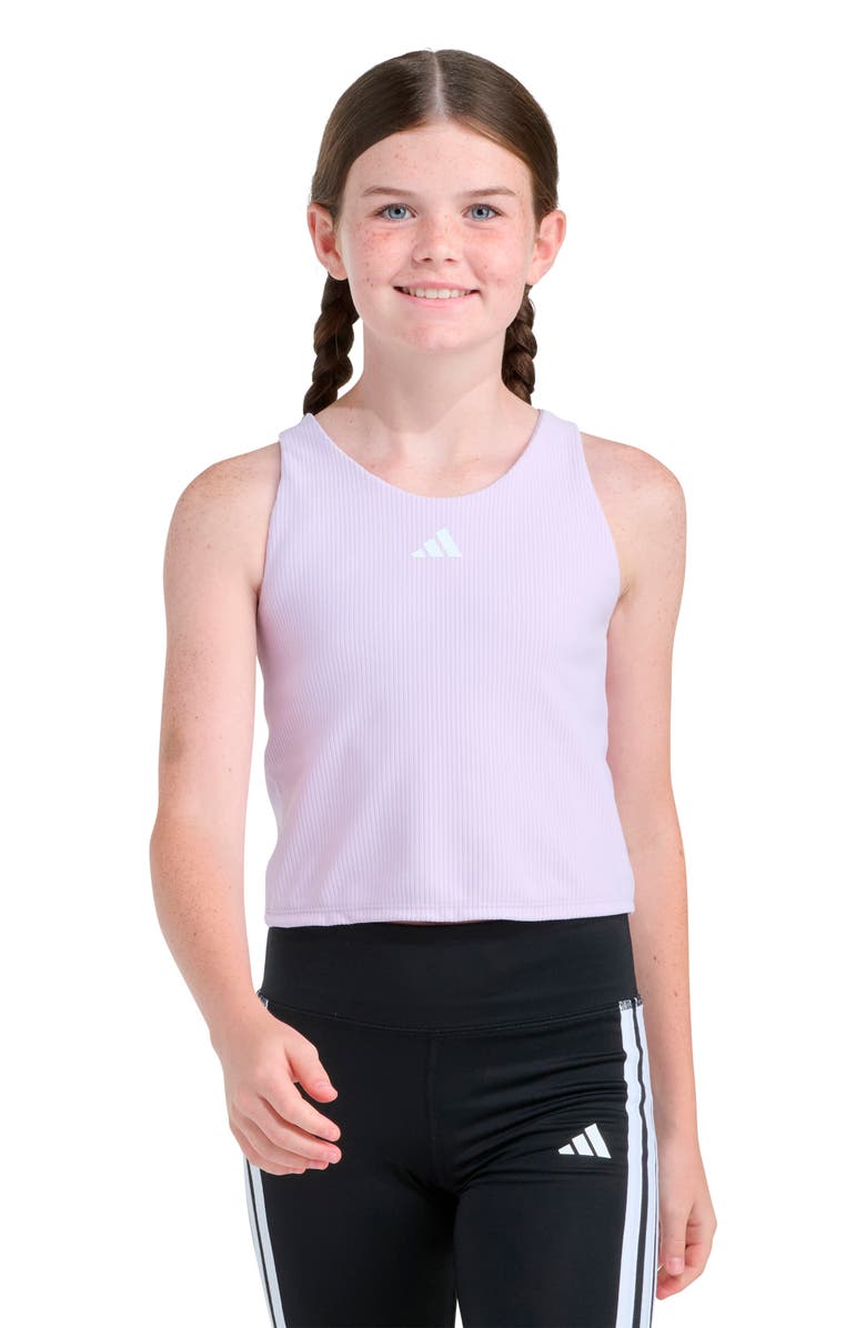 adidas Kids' Rib Racerback Training Tank, Main, color, Light Purple