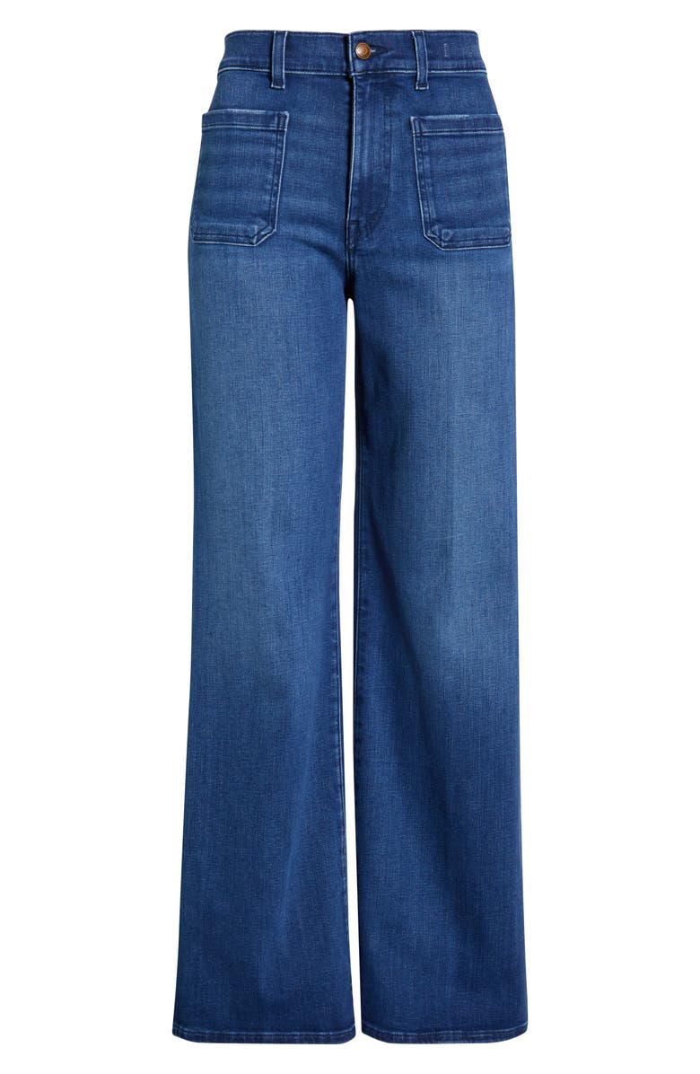 Madewell Emmy Patch Pocket High Waist Wide Leg Jeans, Alternate, color, Pelion Wash