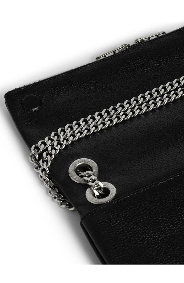 Zadig & Voltaire Rock II Grained Leather Crossbody Bag, Alternate, color, Black