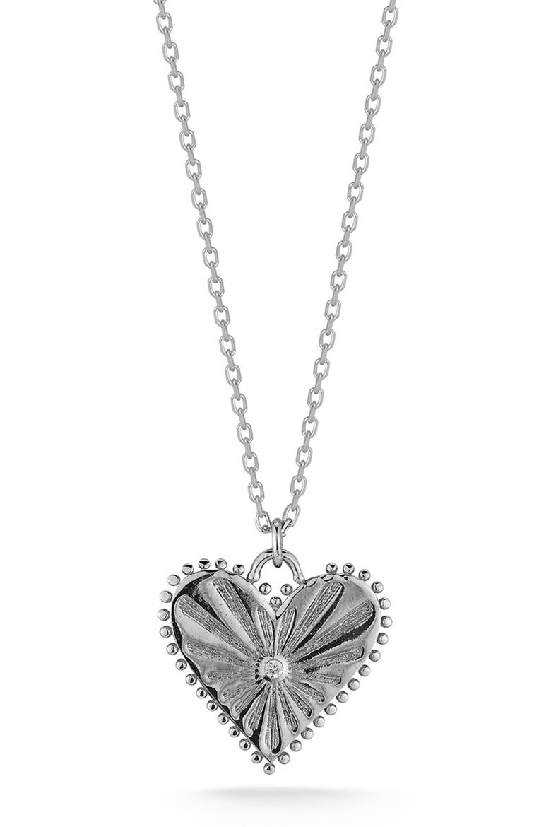 Sterling Silver Heart Pendant Necklace, Main, color, SILVER