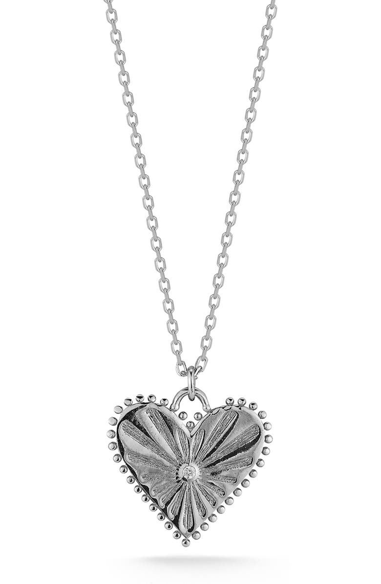 SPHERA MILANO Sterling Silver Heart Pendant Necklace, Main, color, 