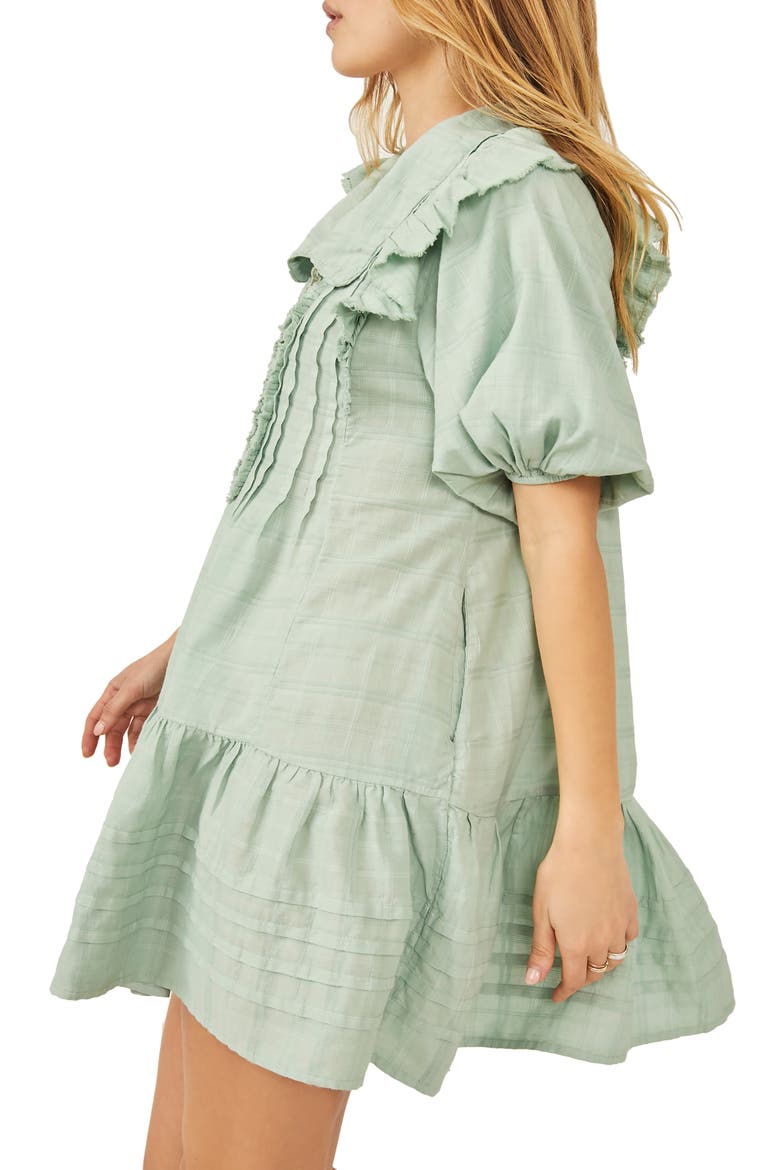 Elora Tonal Windowpane Check Minidress, Alternate, color, MERMAIDS TAIL
