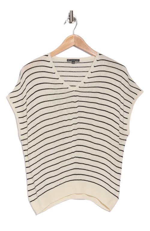 Adrianna Papell Stripe Vertical Rib Sweater In Multi