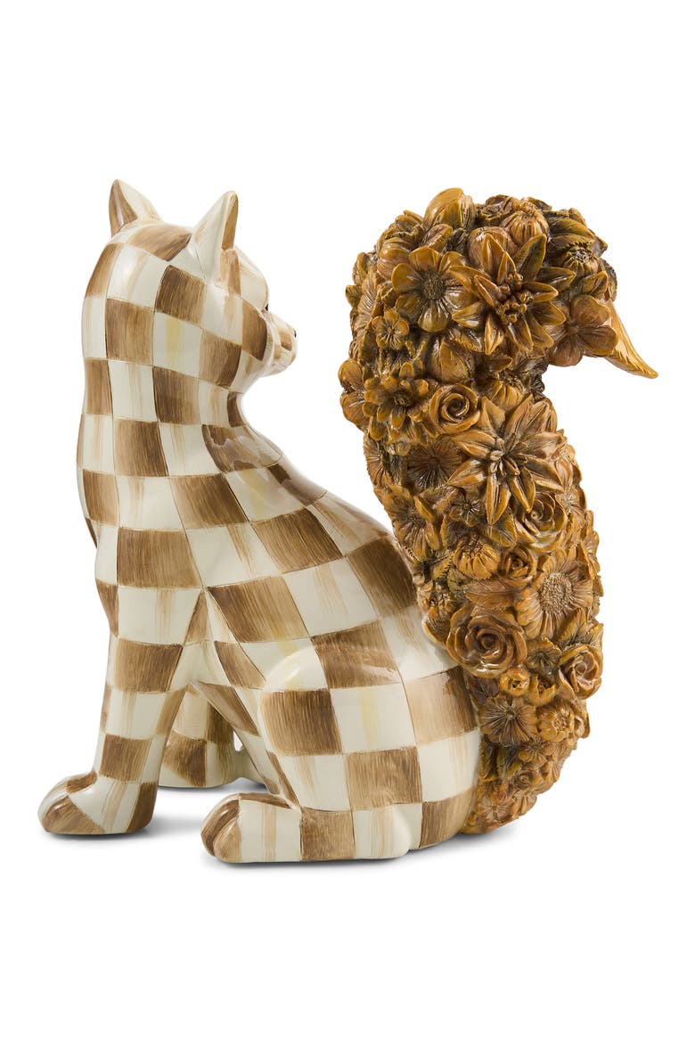 Mocha Check Fox Decoration, Alternate, color, BROWN