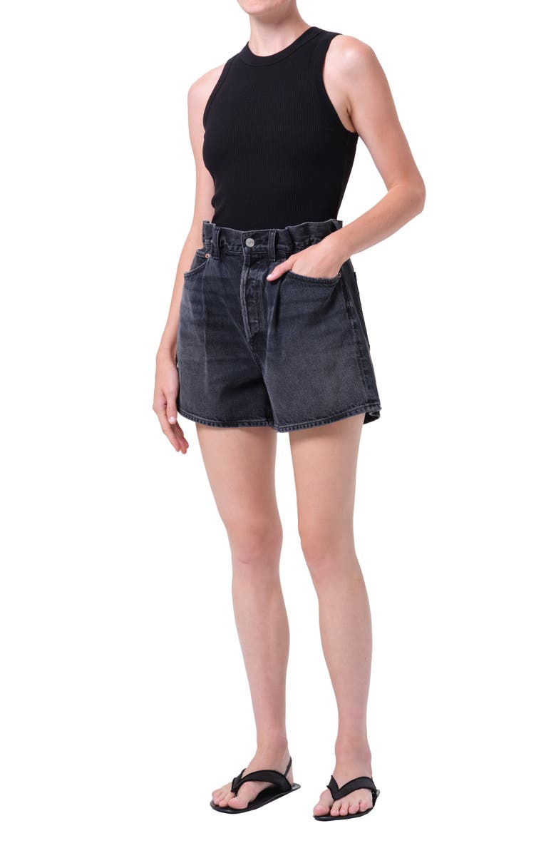 AGOLDE Leigh Rib Racerback Tank, Alternate, color, Black