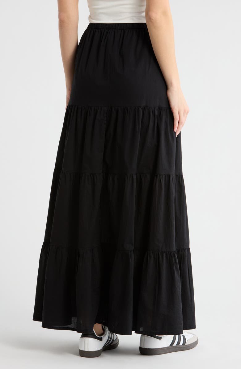 Abound Tiered Cotton Maxi Skirt, Alternate, color, Black