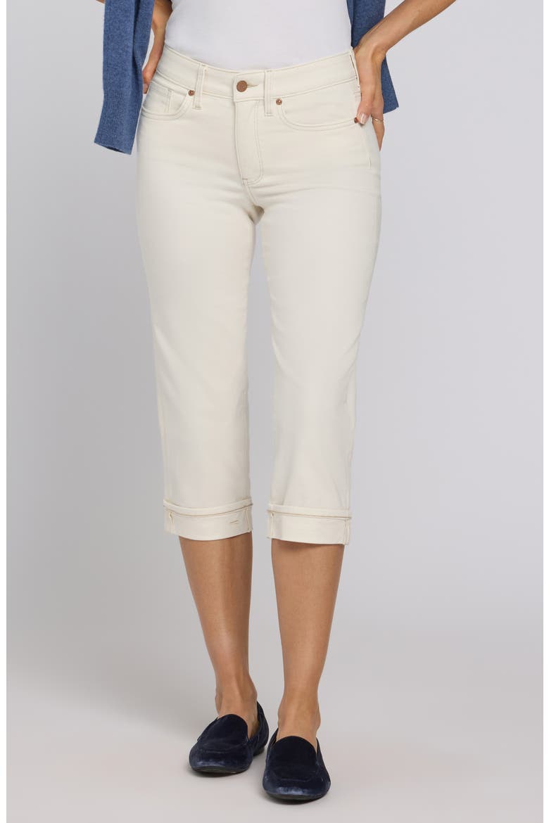 Marilyn Stripe Cuffed Straight Leg Capri Jeans, Main, color, VINTAGE WHITE