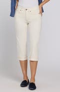 NYDJ Marilyn Stripe Cuffed Straight Leg Capri Jeans