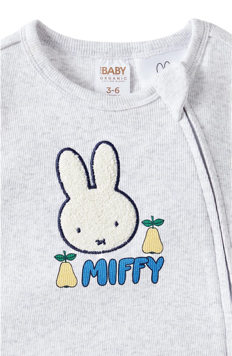 Cotton On Kids Growie Sshort Sleeve Zip All In One Romper - Licen, Alternate, color, Lcn Mif Snow Marle Miffy
