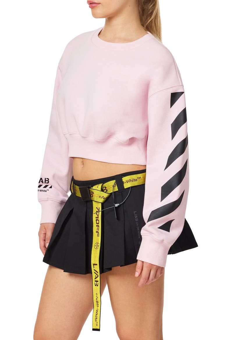 Logo Graphic Crop Sweatshirt, Alternate, color, CRADLE PINK