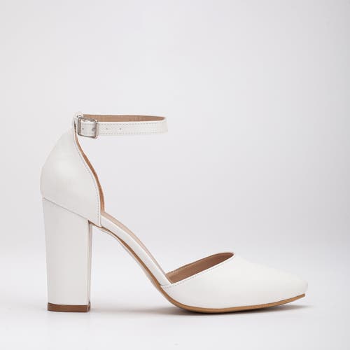 Forever & Always Shoes Gisele High Block Heels In White