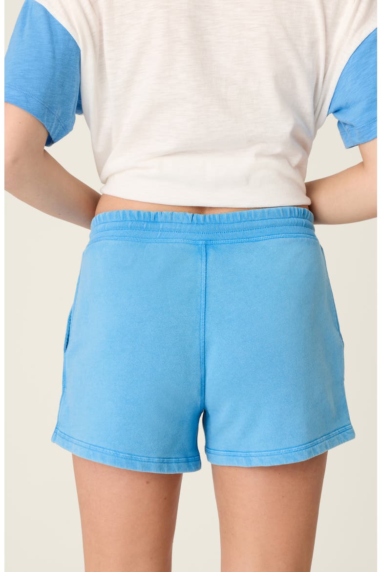 Washed Away Cotton French Terry Short Pajama Bottoms, Alternate, color, MARINE BLUE