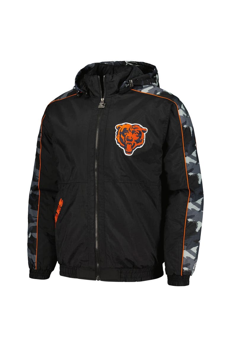 Men's Starter Black Chicago Bears Thursday Night Gridiron Full-Zip Hoodie, Alternate, color, Black