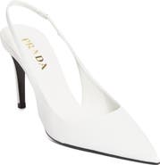 Prada Saffiano Metallic Leather Slingback Pump