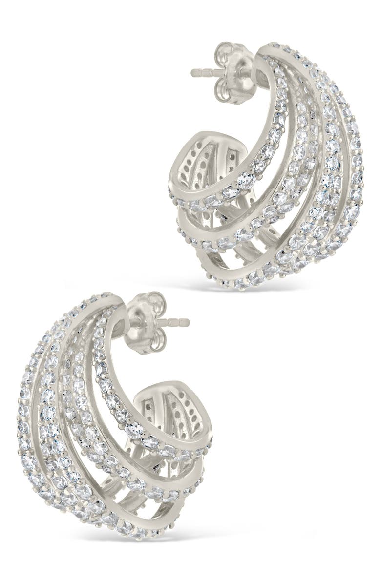 Sterling Forever Jenny Statement Hoop Earrings, Alternate, color, Silver