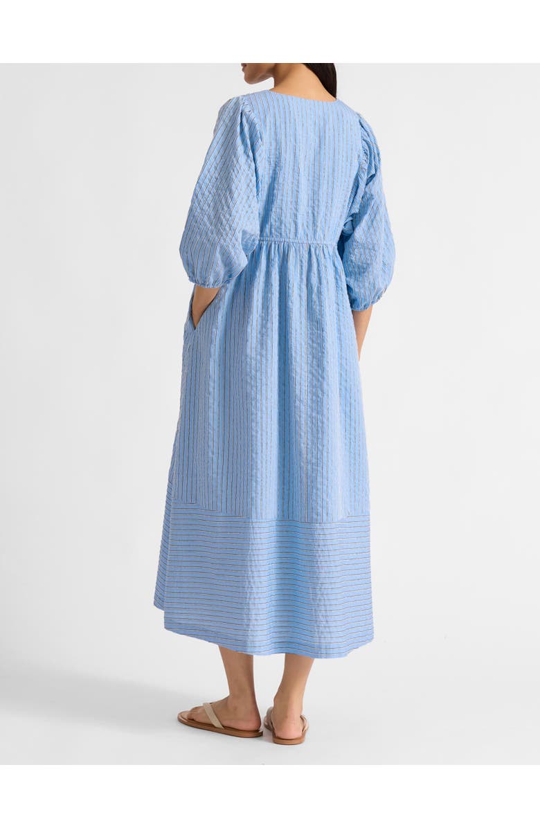 Albaray Stripe V-Neck Midi Dress, Alternate, color, Blue