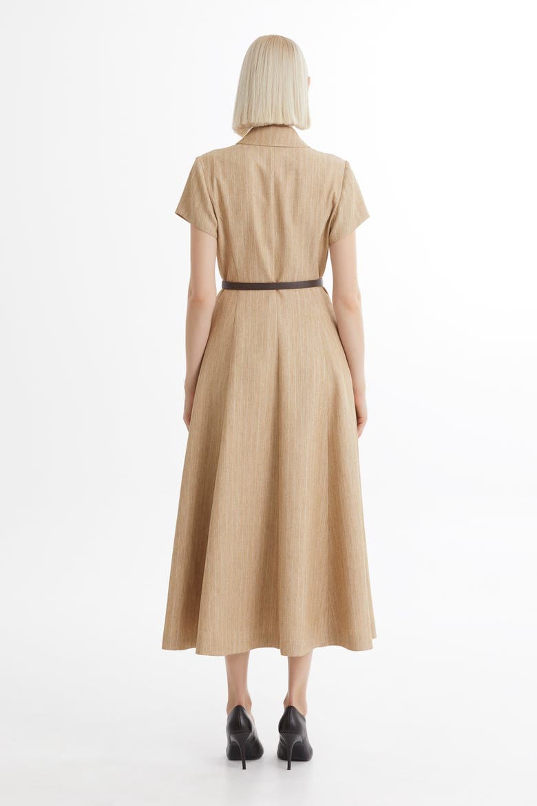 Brown Belted Flounce Dress, Alternate, color, Brown