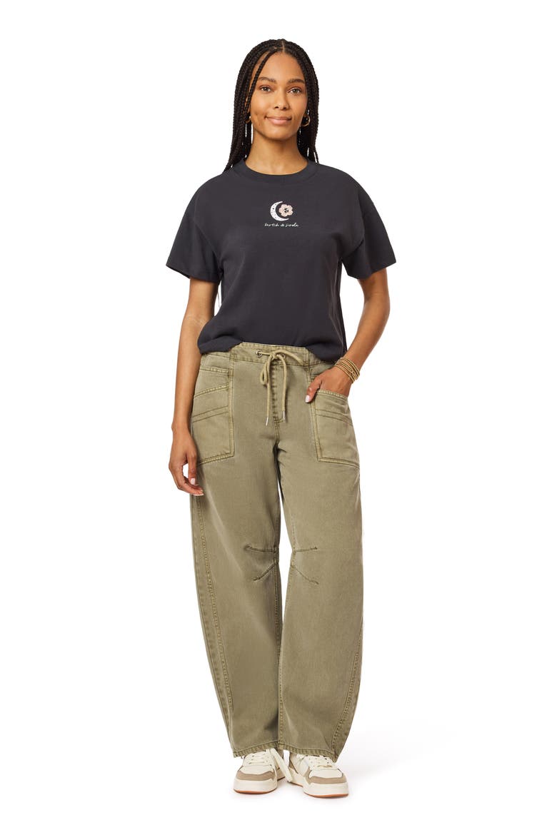 Dyed Boxy Crop Graphic T-Shirt, Alternate, color, BLACK SAND PIGMENT
