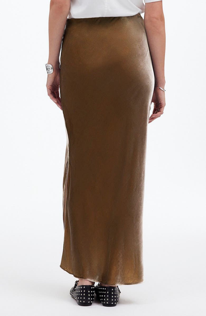 Madewell Velvet Maxi Slip Skirt, Alternate, color, Irridescent Grey