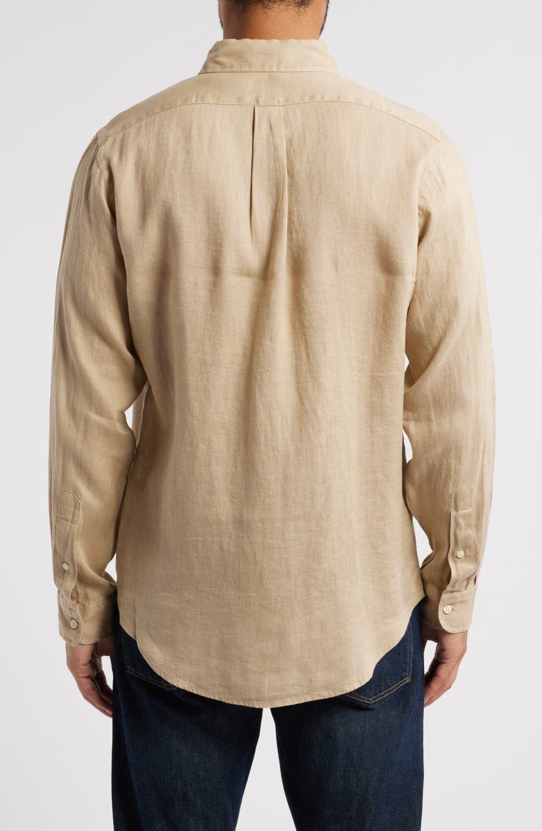 Polo Ralph Lauren Solid White Linen Button-Down Shirt, Alternate, color, Beige