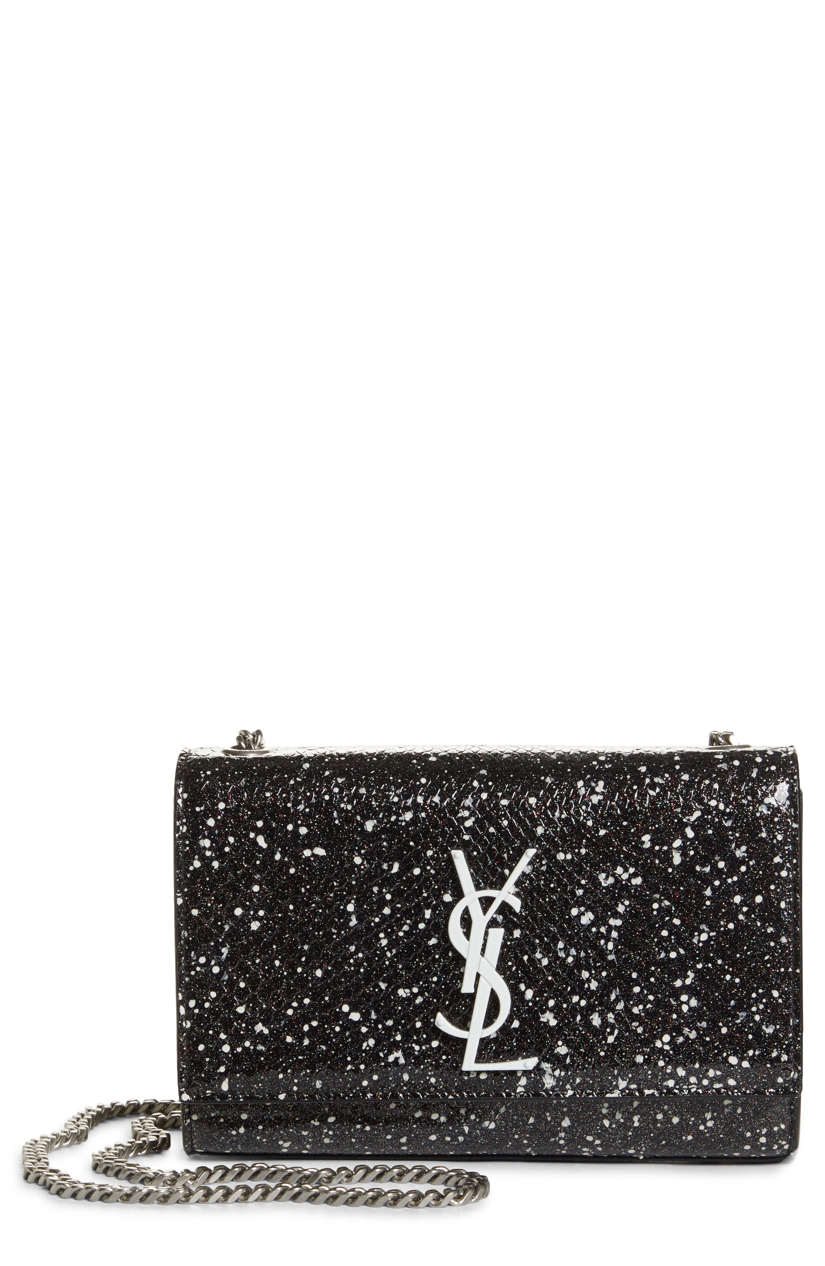 Saint Laurent Small New Kate Snake Embossed Leather Shoulder Bag, Main, color, 