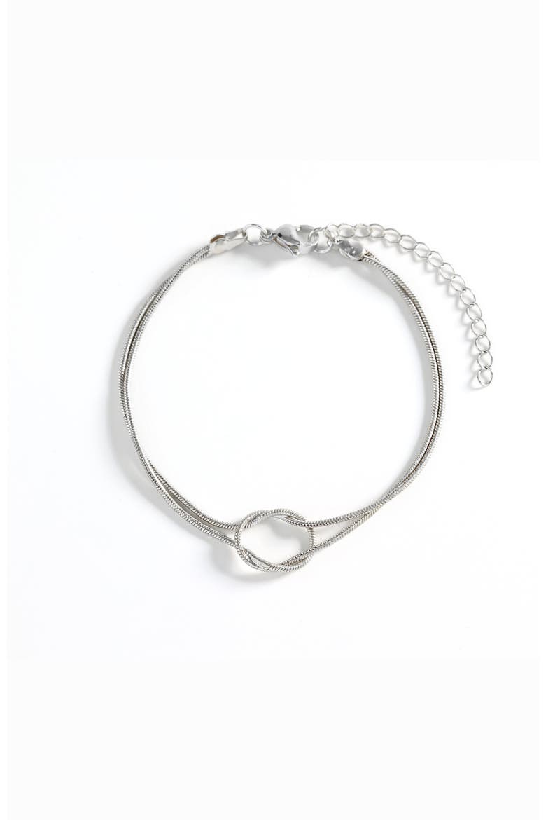 Dainty Knot Bracelet, Main, color, Silver