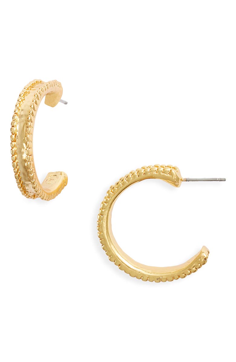 Karine Sultan Dotty Hoop Earrings, Main, color, Gold
