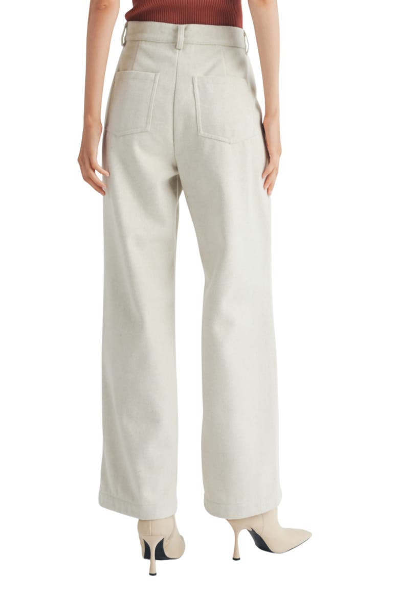 Pleated Wide Leg Trousers, Alternate, color, OATMEAL