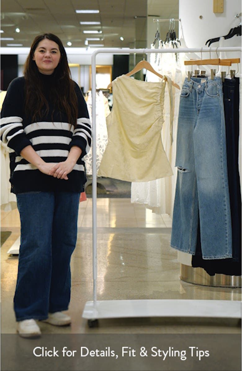 Floral Jacquard Ruched Cotton Top, sales video thumbnail