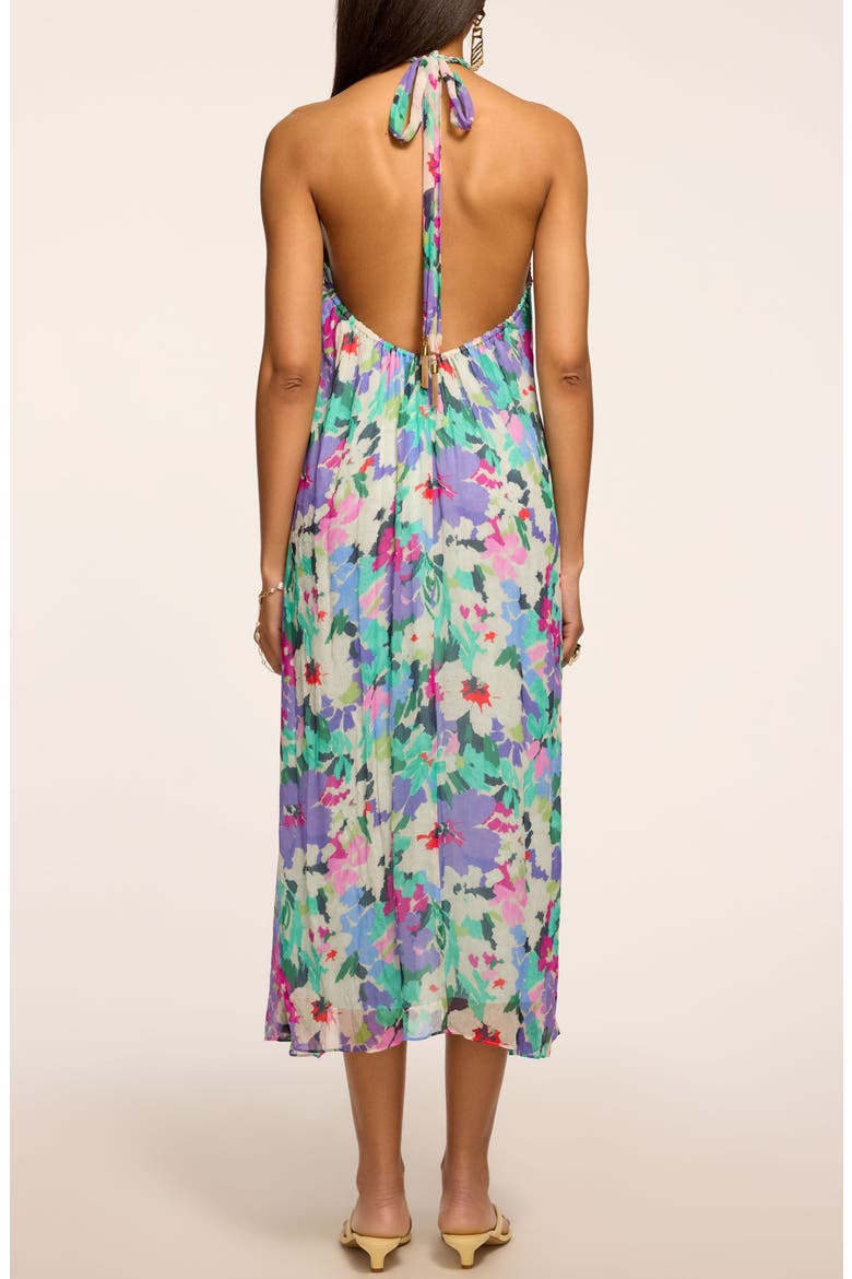 Harley Floral Print Silk Halter Dress, Alternate, color, CAPRI GARDEN