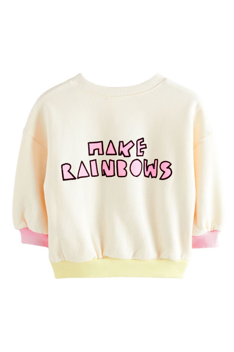 Kids' Rainbow Graphic Sweatshirt, Alternate, color, CREAM