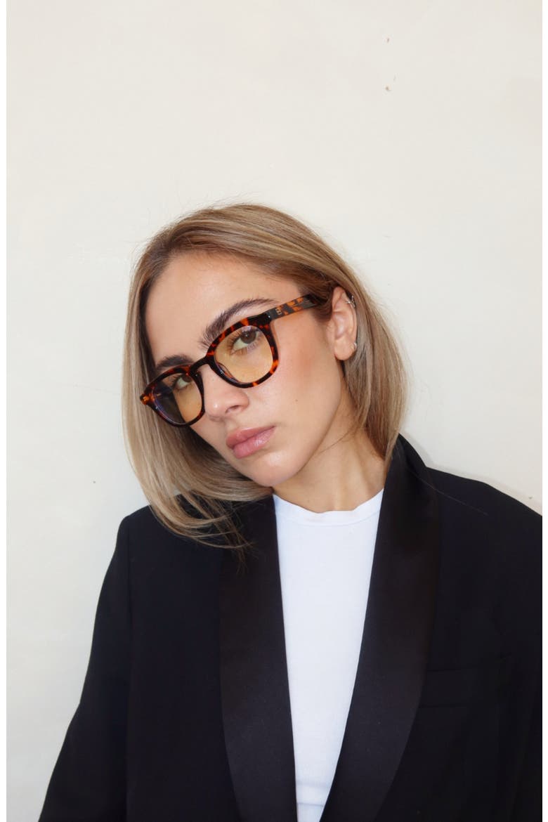 JB Round Blue Light Glasses, Alternate, color, Tortoise Shell