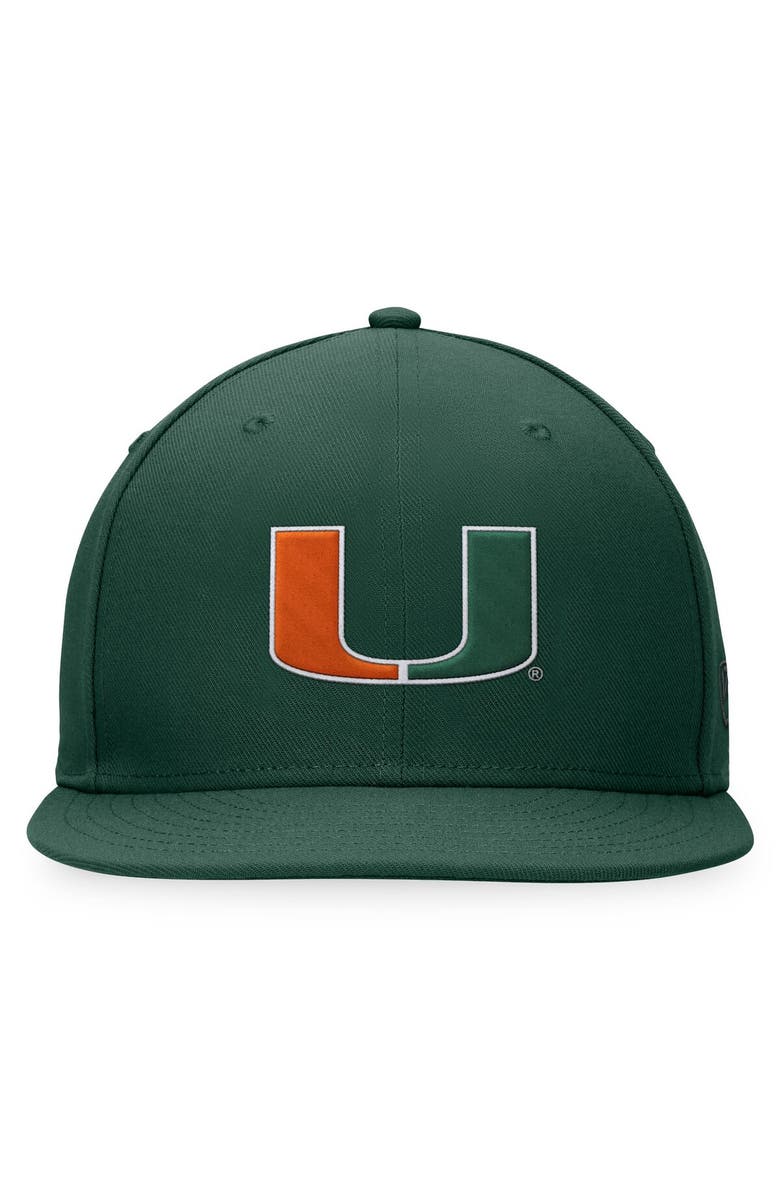 TOP OF THE WORLD Men's Top of the World Green Miami University RedHawks Fitted Hat, Alternate, color, 