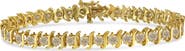 Haus of Brilliance 10K Yellow Gold Plated Silver 7.0 cttw 2-Prong Set Diamond "S" Link Bracelet
