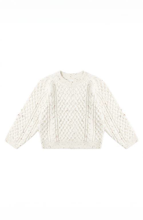 Rylee + Cru Cable Knit Sweater In White