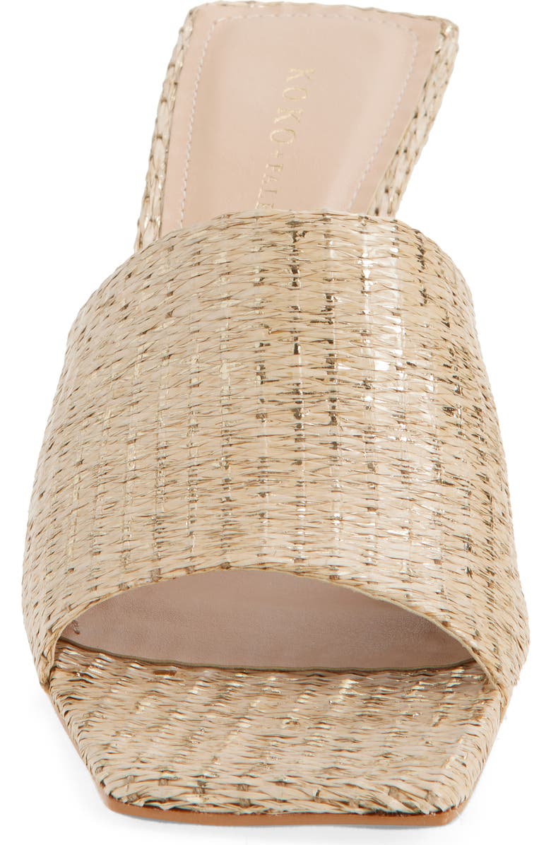 KOKO + PALENKI Talo Wedge Slide Sandal, Alternate, color, Gold Metallic Fabric