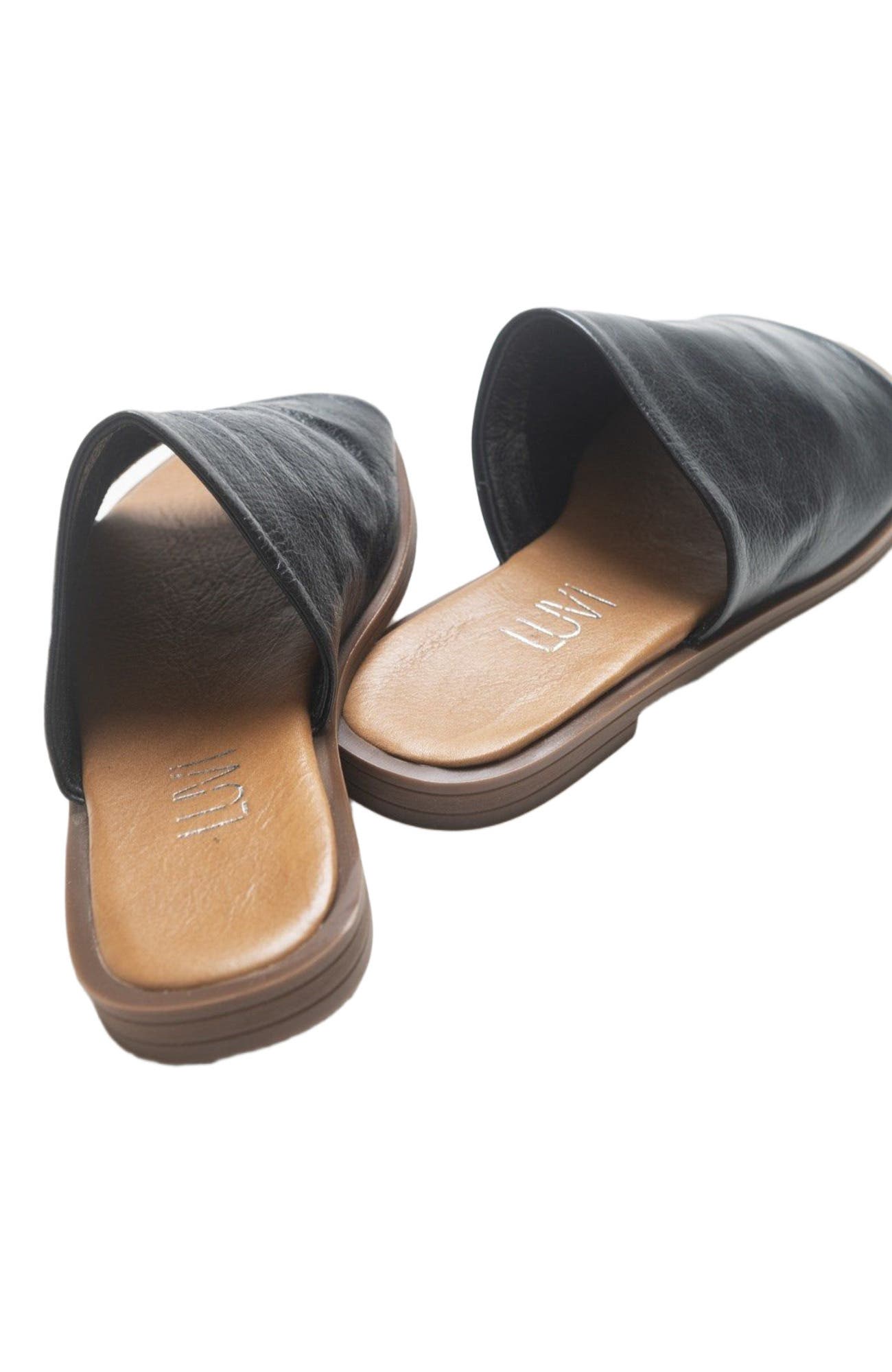 Forever & Always Shoes Clau Leather Sandal, Alternate, color, Black Leather
