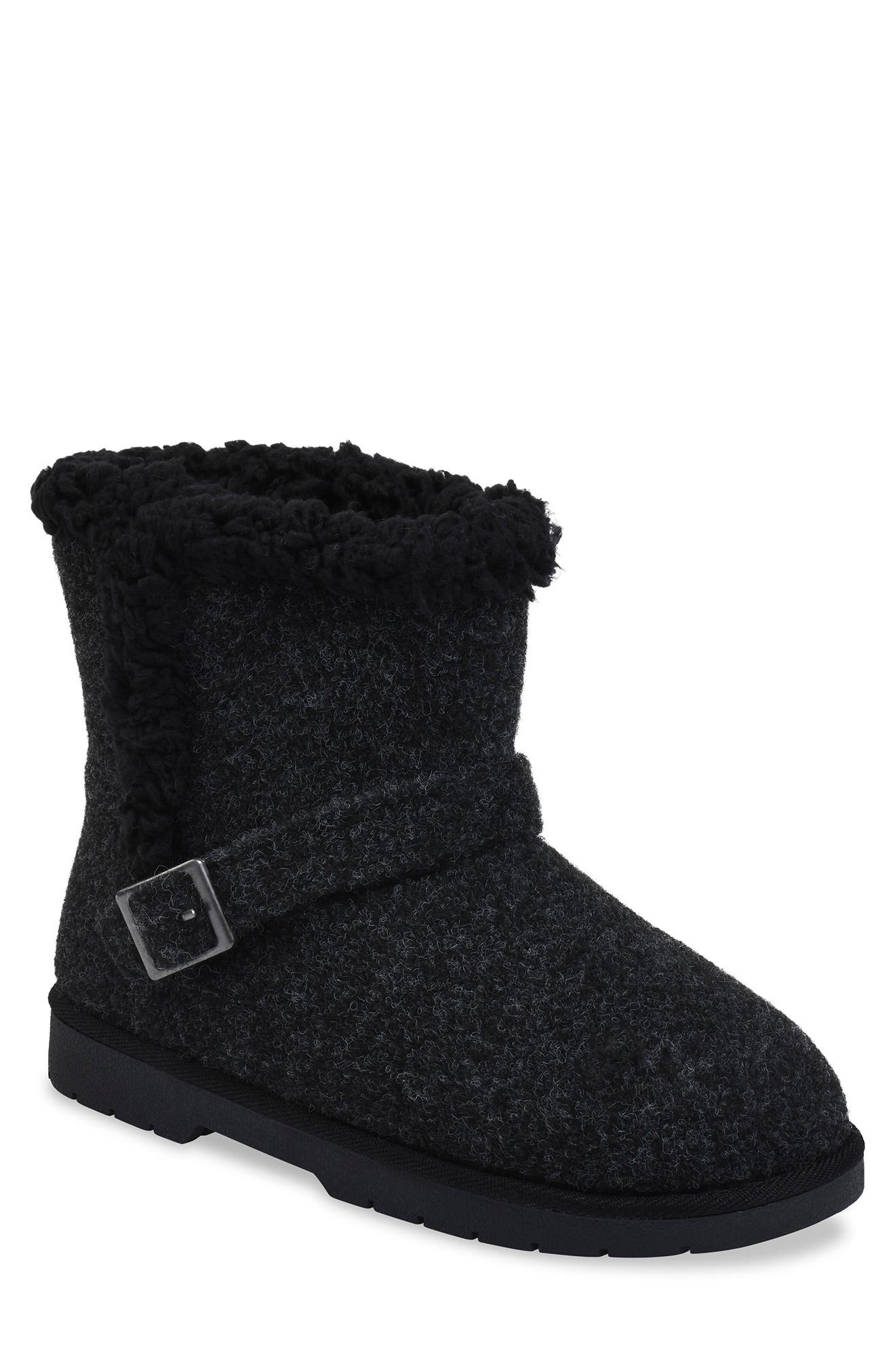 GAAHUU Buckled Faux Shearling Lined Boot, Main, color, 