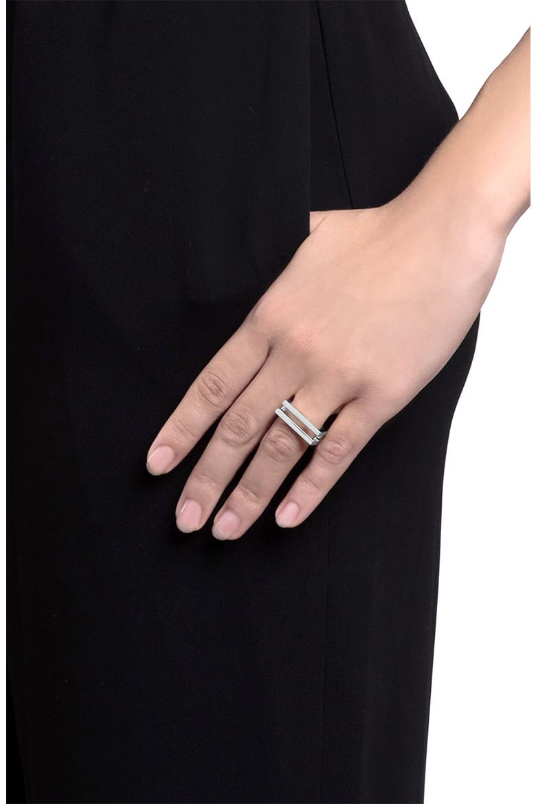 Square Openwork Ring, Alternate, color, STERLING SILVER