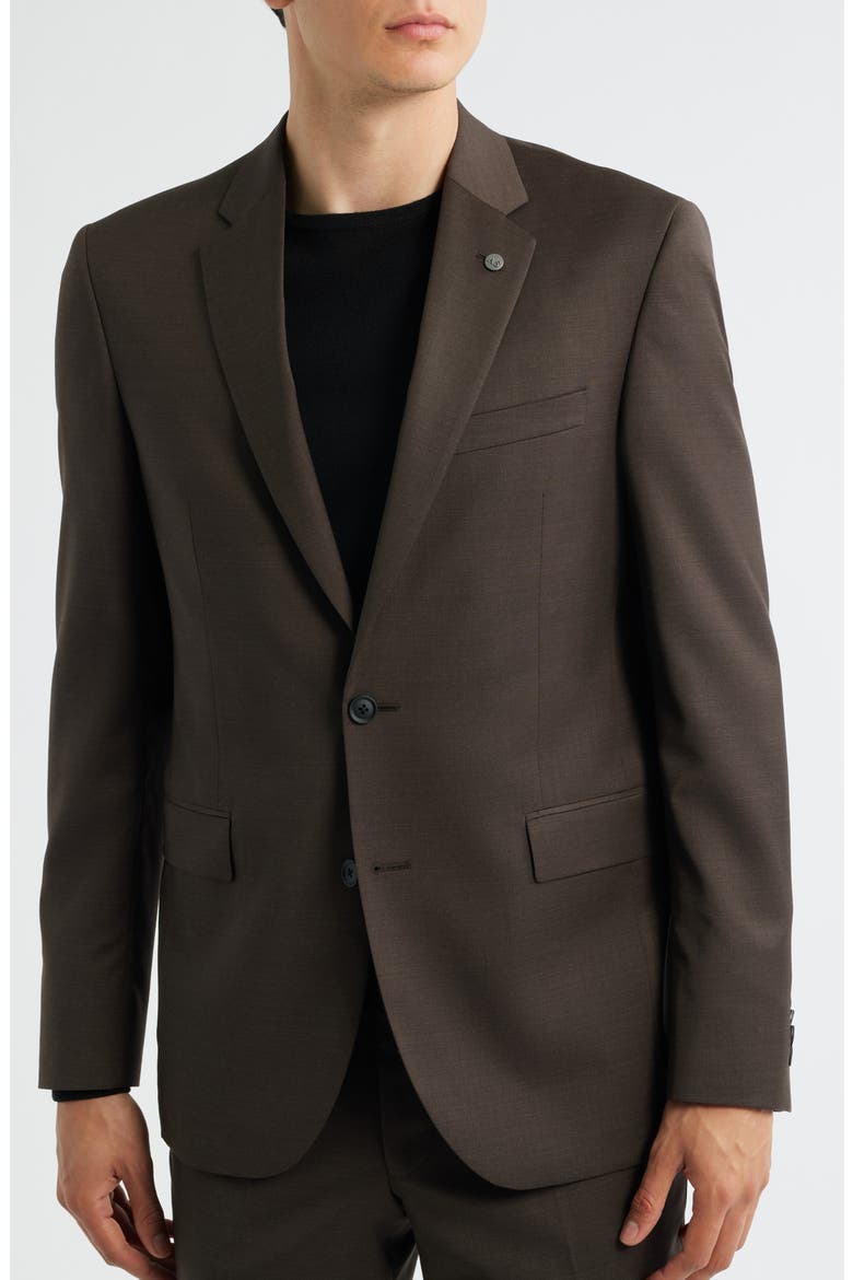 Ross Slim Fit Dark Brown Stretch Wool Twill Suit, Alternate, color, BROWN