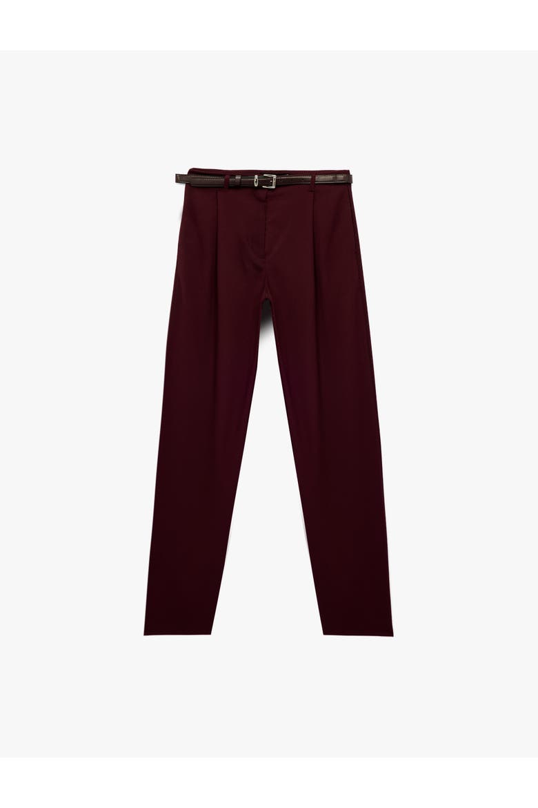 Belted Tailored Pants, Alternate, color, BORDEUX
