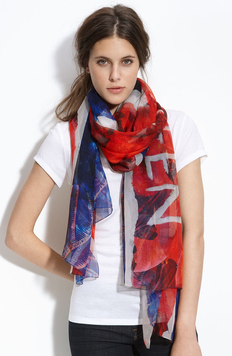 McQueen Alexander McQueen 'God Save McQueen' Silk Scarf, Main, color,