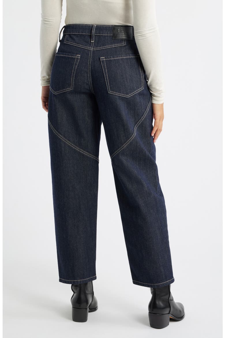 High Waist Spliced Seam Crescent Leg Jeans, Alternate, color, INDIGO